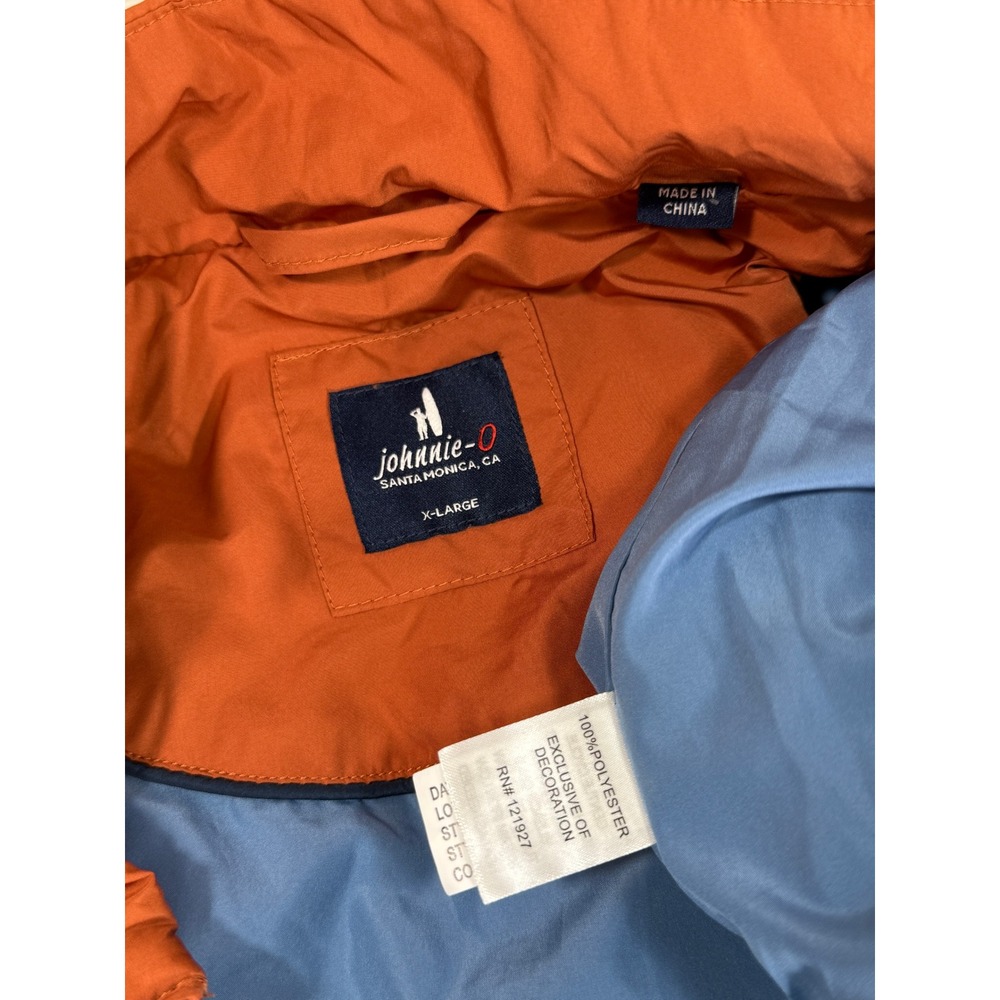 johnnie-O Vest Mens XL Belfry Harvest Orange Hunting Quilted Layer Full Zip EUC - Picture 4 of 9